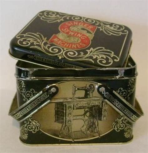 singer metal sewing tin box|singer tin box.